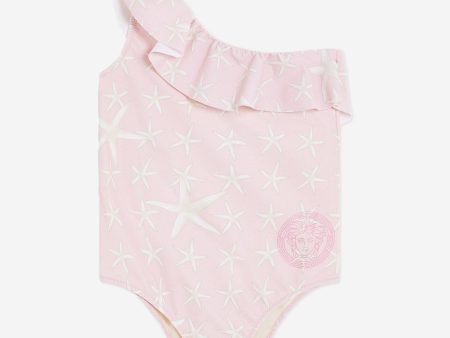 Versace Girls Starfish Logo Swimsuit in Pink For Discount