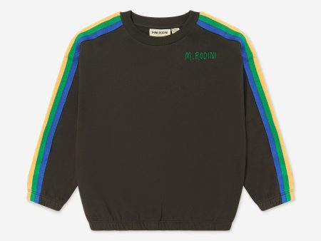 Mini Rodini Kids Rainbow Stripe Sweatshirt in Black Fashion