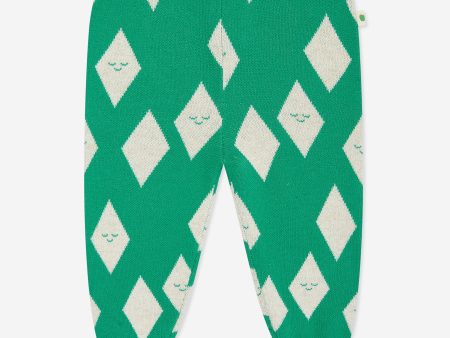 Kids Alden Diamond Knit Joggers in Green Sale