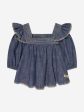 Zimmermann Girls Alight Denim Blouse in Blue Cheap