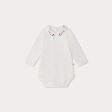 Baby Girls White Cotton Babysuit on Sale