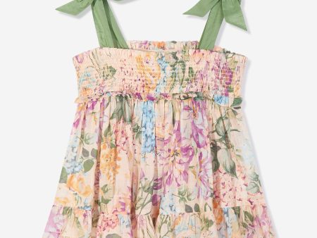 Zimmermann Girls Floral Halliday Top in Multicolour Cheap