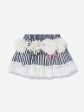 Selini Action Girls Striped Flower Skirt in Blue Hot on Sale