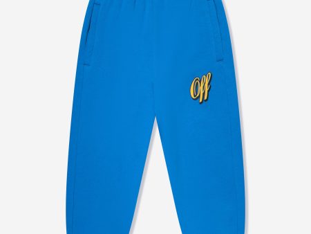 Off-White Boys Baseball Logo Joggers in Blue Online now