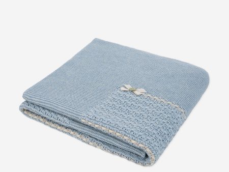 Baby Boys Cotton and Cashmere Blanket in Blue Hot on Sale