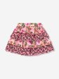 Selini Action Girls Floral And Leopard Print Skirt in Pink For Sale