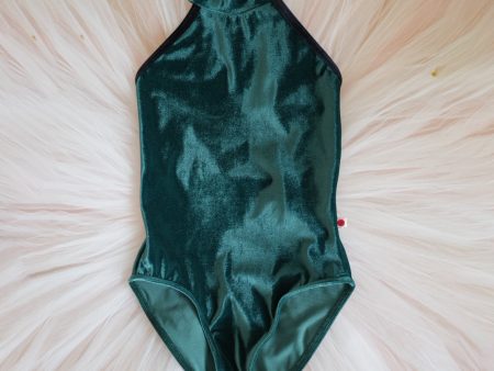 Girls Dark Green  Sarah  Velvet Ballet Onesies For Discount