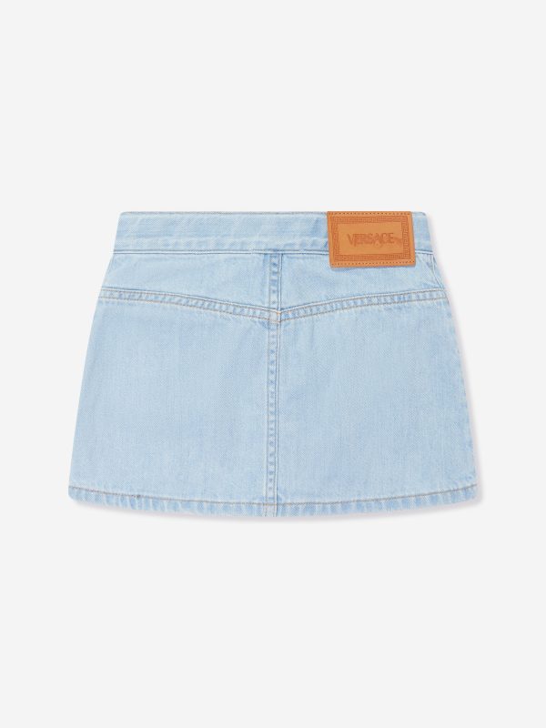 Versace Girls Star Denim Skirt in Blue Supply