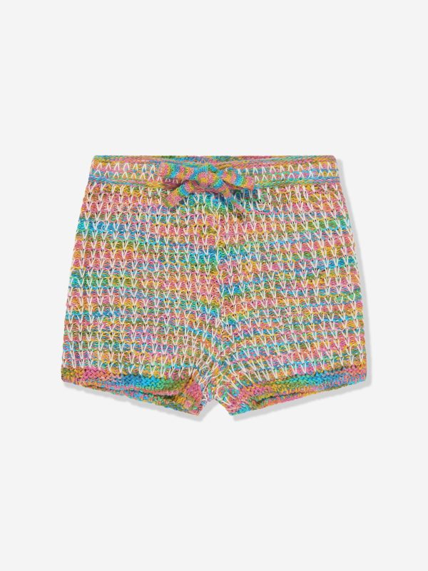 Zimmermann Girls August Textured Knit Shorts in Multicolour Fashion