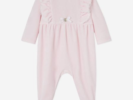 Baby Girls Frilly Babygrow in Pink Online now