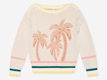 Zimmermann Girls Ottie Jacquard Sweater in Multicolour Sale