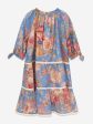 Zimmermann Girls August Puff Sleeve Mini Dress in Blue Sale