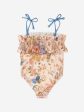 Zimmermann Girls August Shirred Frill Swimsuit in Multicolour Online Hot Sale