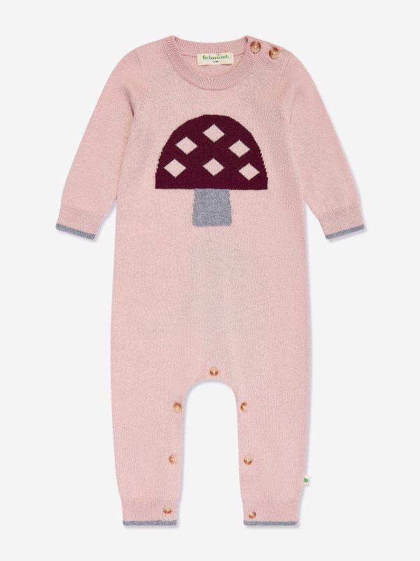 Baby Girls Sorrel Mushroom Knit Romper in Pink Online Sale