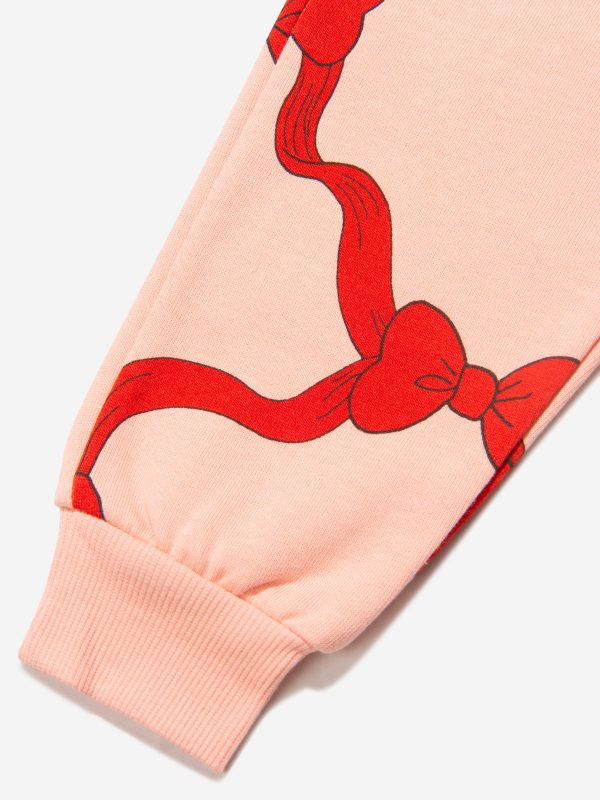 Mini Rodini Girls Organic Cotton Bow Print Joggers Online Sale