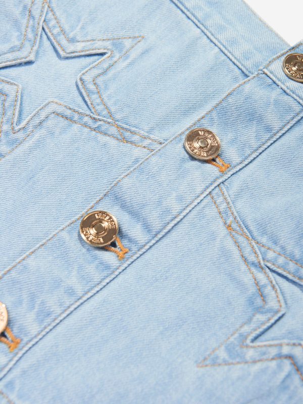 Versace Girls Star Denim Skirt in Blue Supply