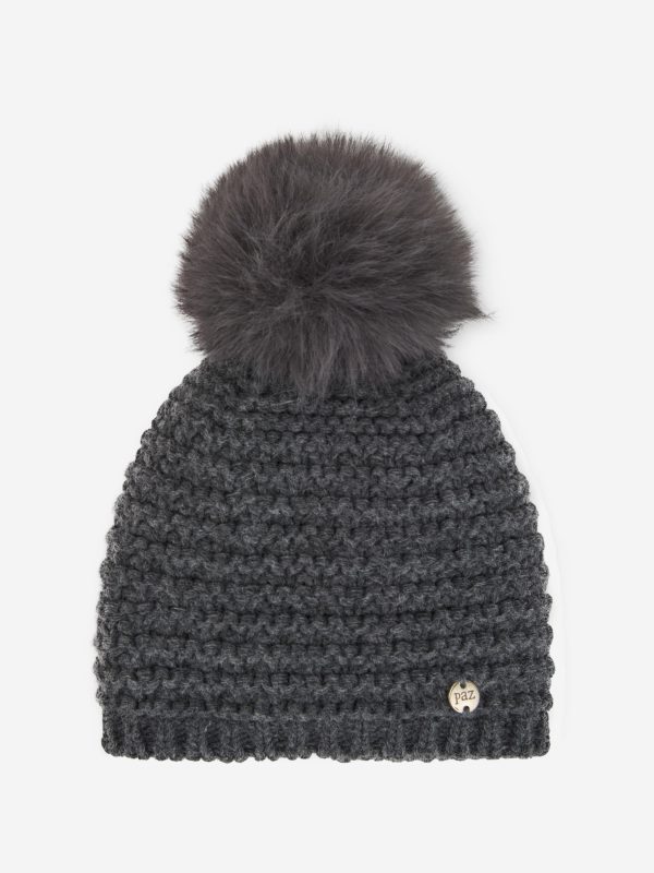 Baby Wool Knit Pom-Pom Hat in Grey Online now