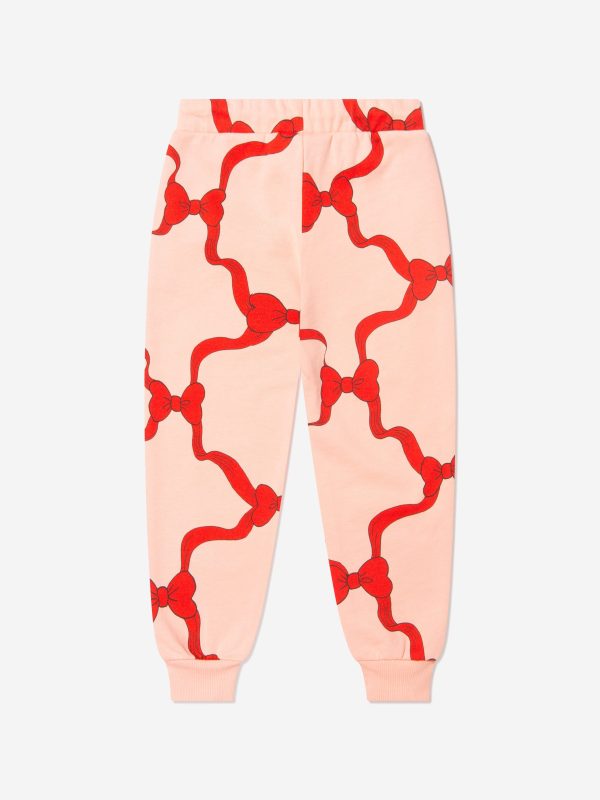 Mini Rodini Girls Organic Cotton Bow Print Joggers Online Sale