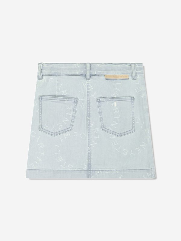 Stella McCartney Girls Denim Logo Skirt in Blue For Discount