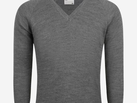 Zeco Kids School Knitted V-Neck Jumper in Grey Sale