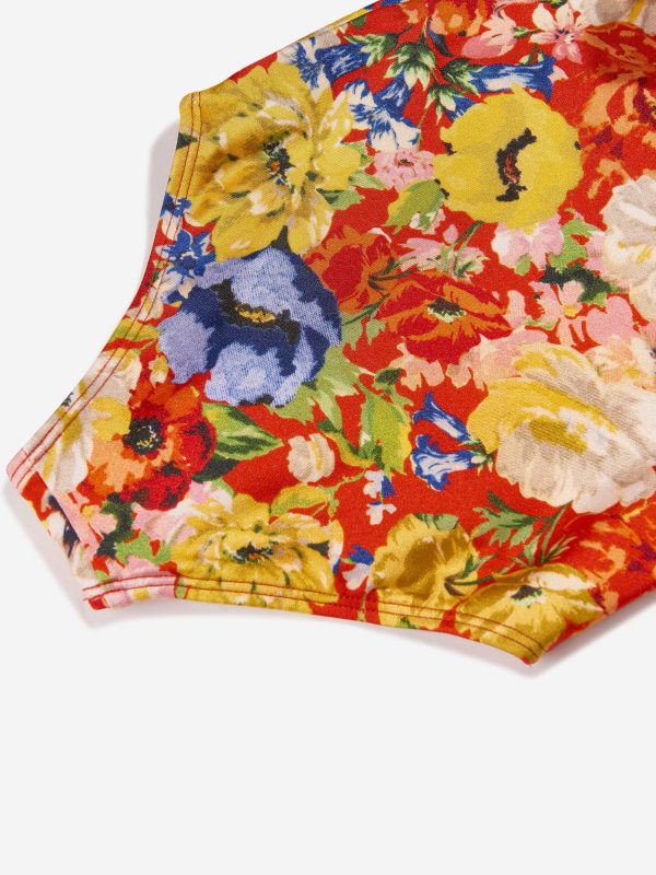 Zimmermann Girls Alight Trim Frill Swimsuit in Multicolour Supply