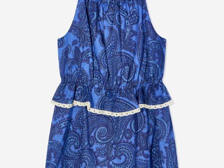 Zimmermann Girls Paisley Ottie Tie Playsuit in Blue Hot on Sale