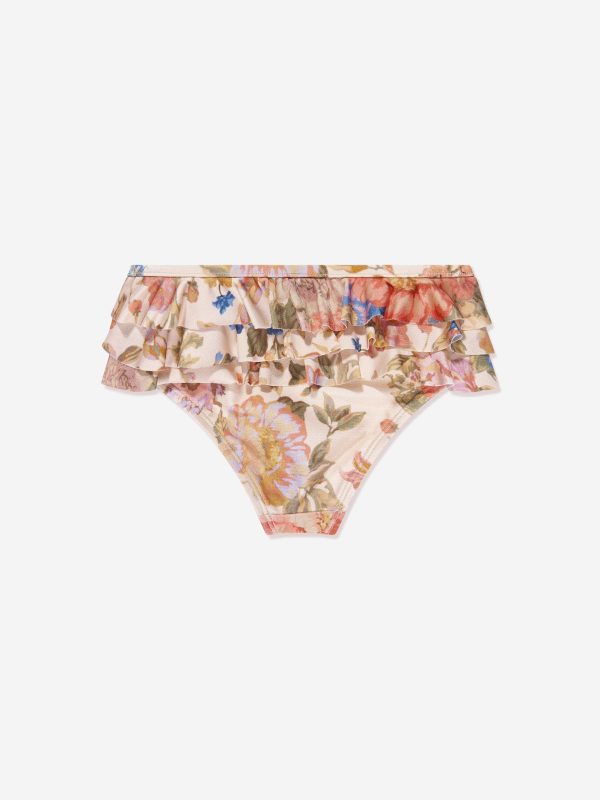 Zimmermann Girls August Frill Bikini Bottoms in Multicolour Fashion