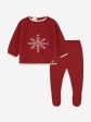 Baby Knitted 2 Piece Snowflake Set in Red on Sale