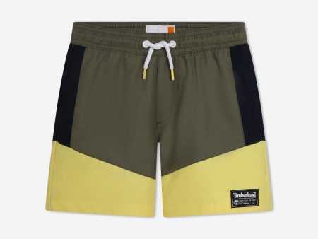 Timberland Boys Quick Dry Swim Shorts in Green Fashion