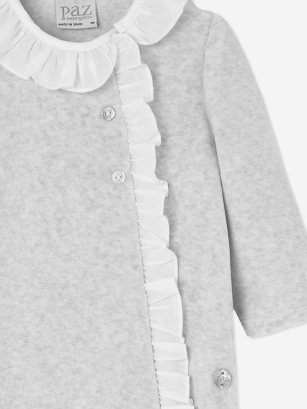 Baby Girls Frilly Babygrow in Grey Cheap