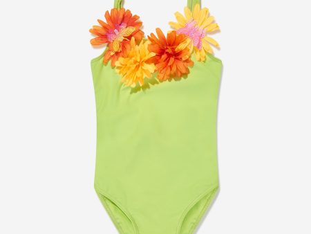 Selini Action Girl Flower Swimsuit in Green Online now