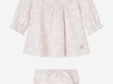 Baby Girls Cotton Dress With Bloomers in Pink Discount