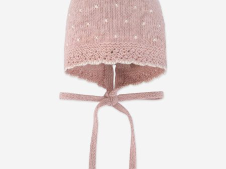 Baby Girls Cotton and Cashmere Bonnet in Pink Cheap