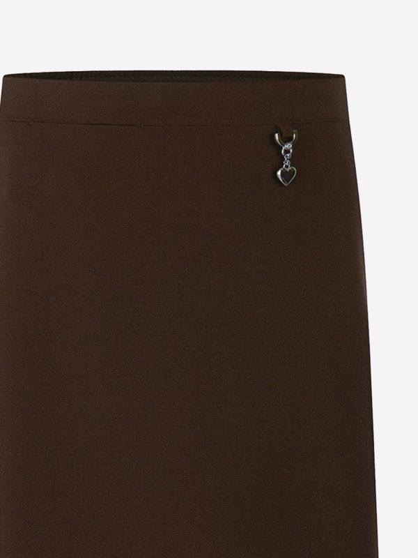 Zeco Girls School Lycra Heart Skirt in Brown on Sale