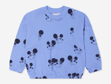 Mini Rodini Kids Ritzrats Sweatshirt in Blue For Sale