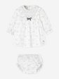 Baby Girls Cotton Dress With Bloomers in White Online