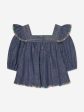 Zimmermann Girls Alight Denim Blouse in Blue Cheap