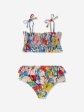 Zimmermann Girls Alight Shirred Frill Bikini in Blue Online Hot Sale