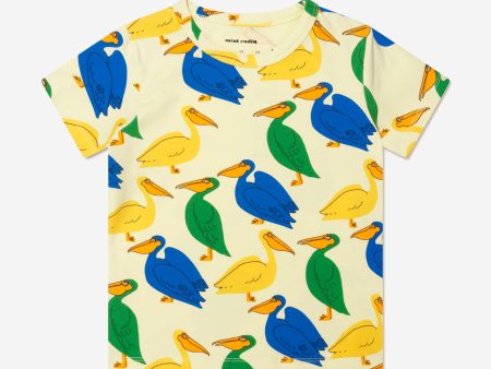 Mini Rodini Kids Pelican T-Shirt in Yellow Online now