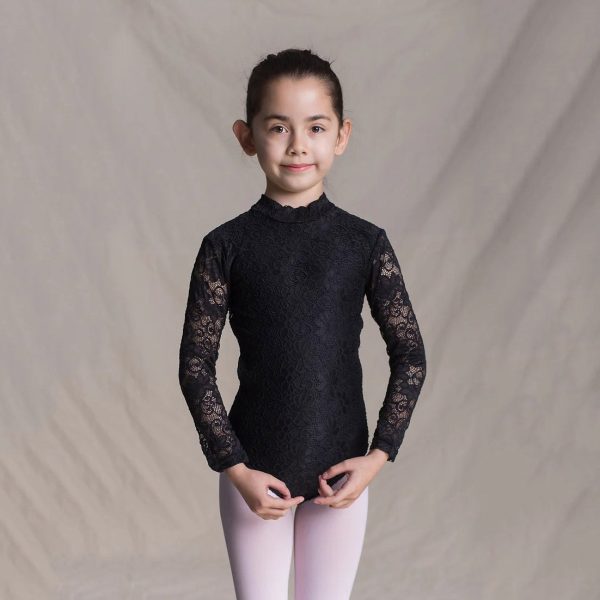 Girls Black Embroidered Ballet Onesies Online Sale