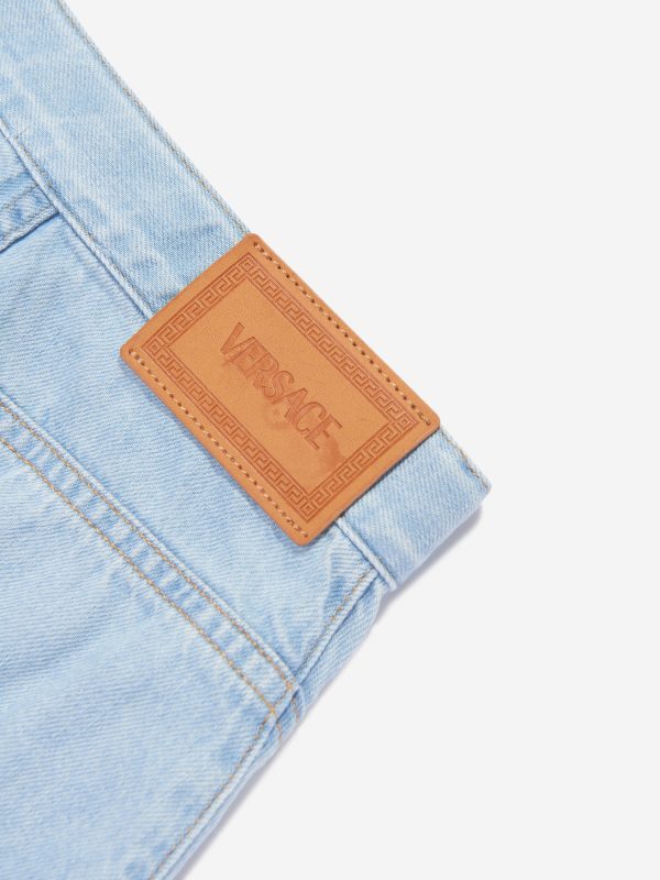 Versace Girls Star Denim Skirt in Blue Supply