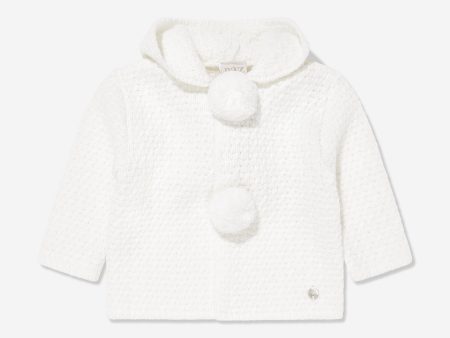 Baby Wool Knitted Coat in Ivory For Sale