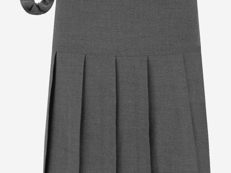 Zeco Girls School Pleated Skirt With Scrunchie (Regular Length) in Grey Fashion