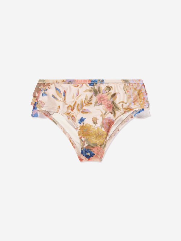 Zimmermann Girls August Frill Bikini Bottoms in Multicolour Fashion