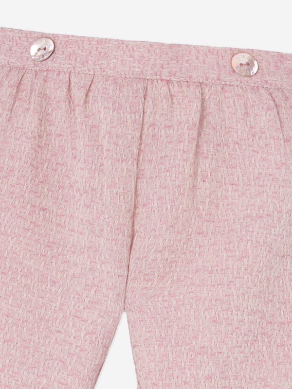 Baby Girls Cotton Trousers in Pink Online Sale