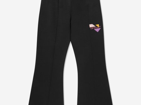 Off-White Girls Logo Geometric Flare Sweatpants in Black Online now