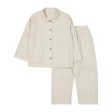 Boys & Girls Beige Check Cotton Nightwear Set Discount