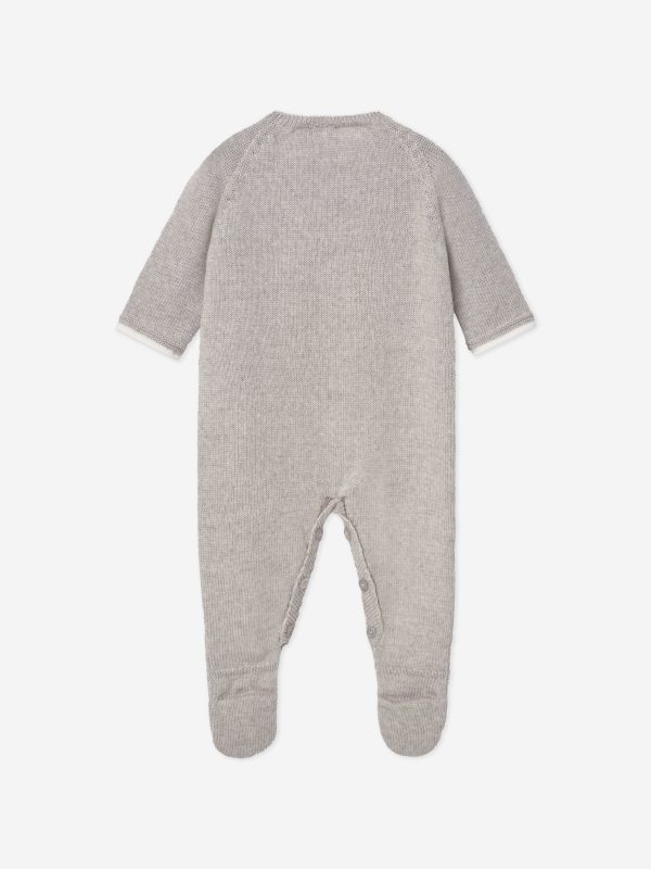 Baby Knitted Babygrow in Brown on Sale