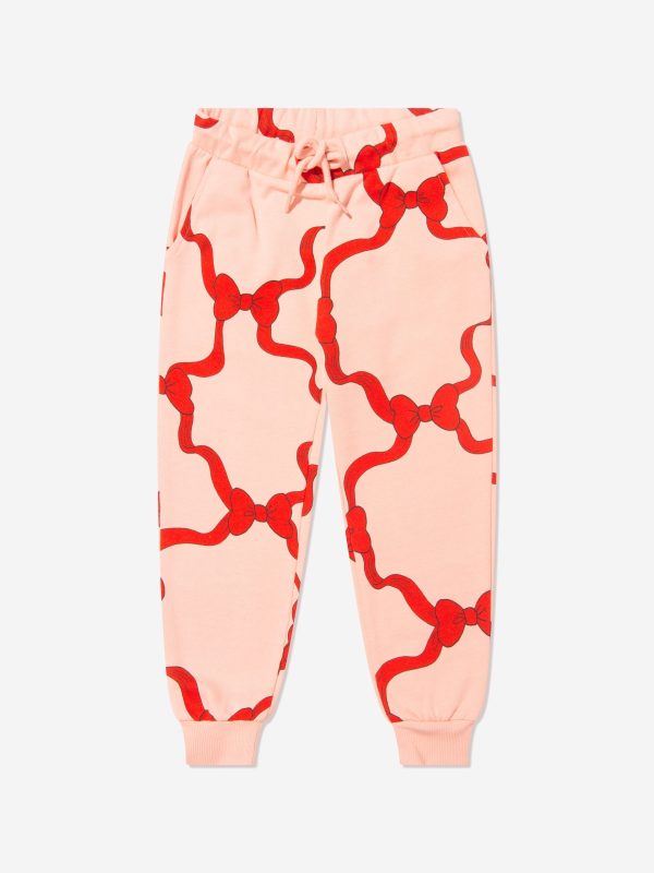 Mini Rodini Girls Organic Cotton Bow Print Joggers Online Sale