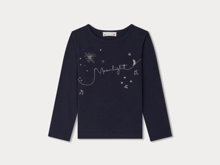 Girls Navy Cotton T-Shirt Sale